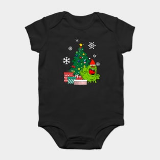 Slimer Around The Christmas Tree Baby Bodysuit